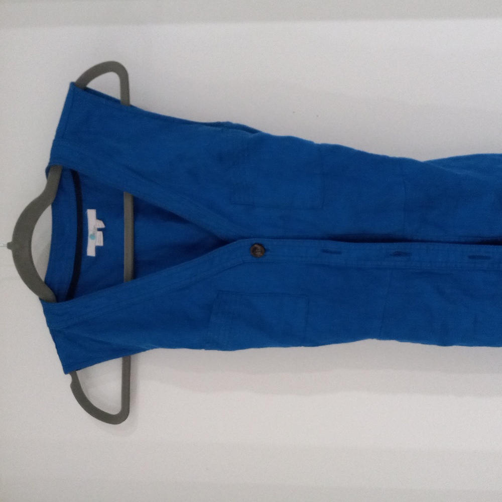 Boden linen sleeveless belted dress